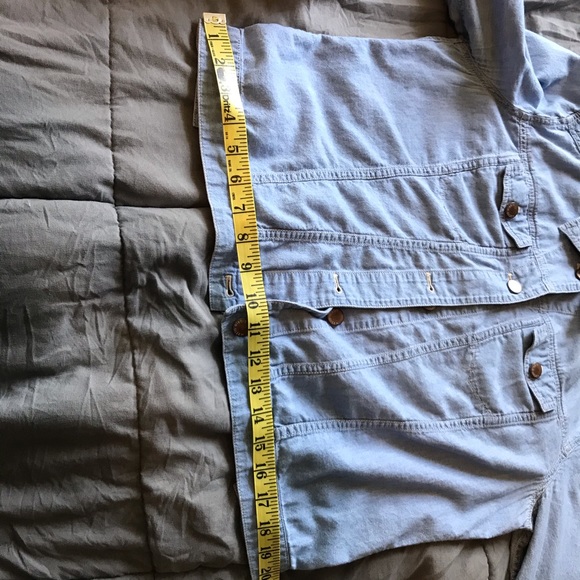 Sigrid Olsen light washed chambray. That is lightweight cotton jacket.Size Large - Picture 5 of 12